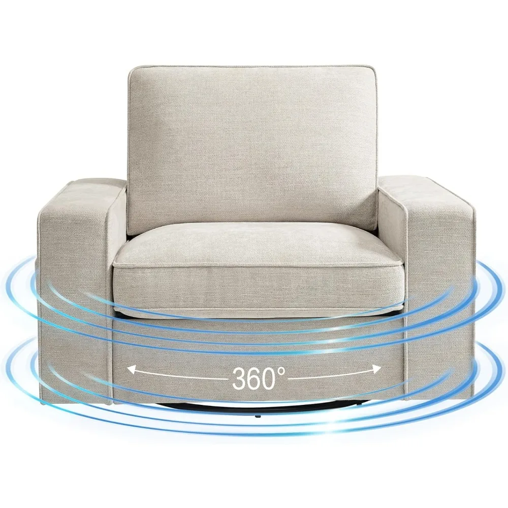 Swivel Accent Chair for Living Room and Bedroom Single Sofa Chair Soft&Breathable Chenille Fabric Padding with Extra Wide Armre
Swivel Accent Chair for Living Room and Bedroom Single Sofa Chair Soft&Breathable Chenille Fabric Padding with Extra Wide Armre