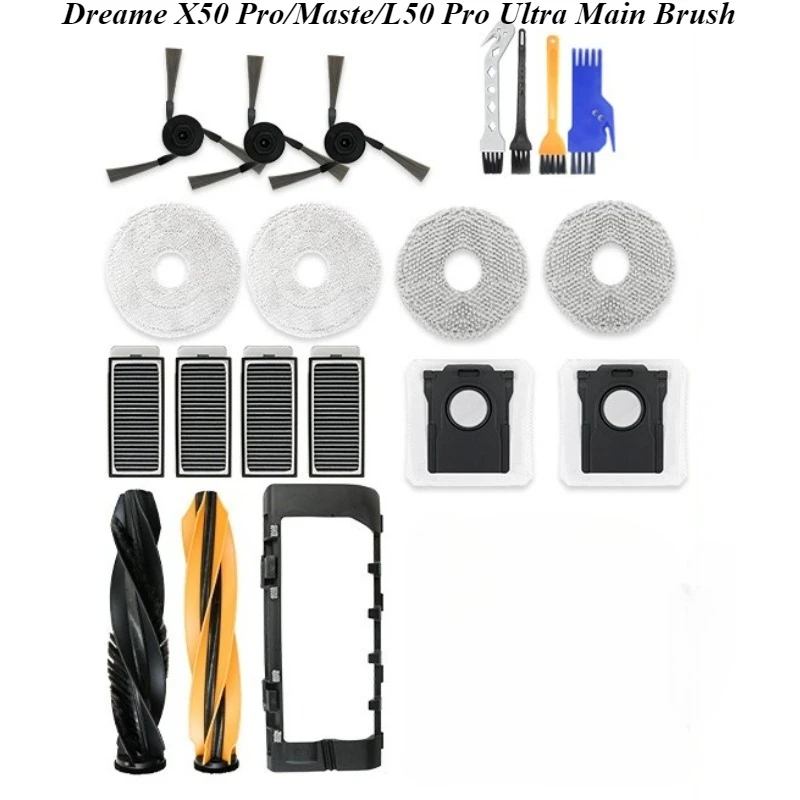 Dreame X50 Pro/Maste/L50 Pro Ultra Main Brush - Dual Rubber-Bristle Design - Anti-Tangle & Quiet Operation
Dreame X50 Pro/Maste/L50 Pro Ultra Main Brush - Dual Rubber-Bristle Design - Anti-Tangle & Quiet Operation