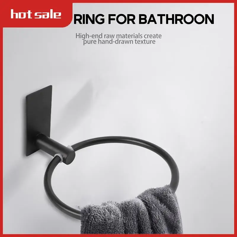 Towel Ring/Hand Towel Holder - Self Adhesive Round Towel Rack Black Hand Towel Bar For Bathroom, Stainless Steel
Towel Ring/Hand Towel Holder - Self Adhesive Round Towel Rack Black Hand Towel Bar For Bathroom, Stainless Steel