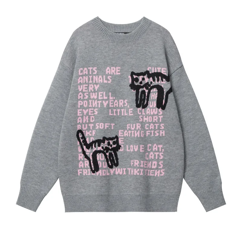 Printed Sweaters Men's Cat Letter Pattern Loose Comfortable Harajuku Couple Knitwear Street Hip Hop Oversize Pullovers Christmas
Printed Sweaters Men's Cat Letter Pattern Loose Comfortable Harajuku Couple Knitwear Street Hip Hop Oversize Pullovers Christmas