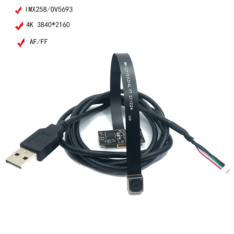 OV5693 5MP/ IMX258 4K 12MP HD USB Camera Module AF/FF 75° For Machine Vision Product Vision Drive-free PCB+FPC MJPEG, YUY2
OV5693 5MP/ IMX258 4K 12MP HD USB Camera Module AF/FF 75° For Machine Vision Product Vision Drive-free PCB+FPC MJPEG, YUY2