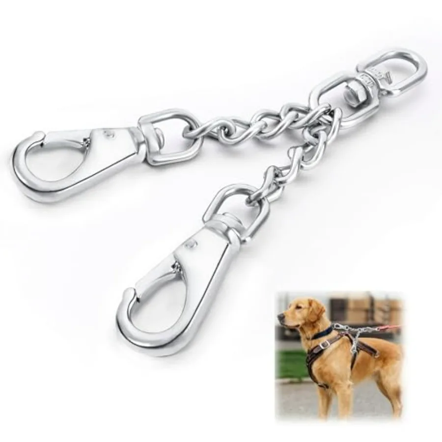 Leash Backup with Dual Clasps Prong Collar Safety Clip Stainless Steel Dog Safety Clip Collars and No Pull Harness Connectors
Leash Backup with Dual Clasps Prong Collar Safety Clip Stainless Steel Dog Safety Clip Collars and No Pull Harness Connectors