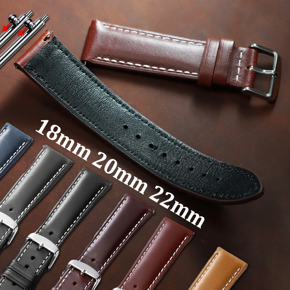 Glossy Genuine Leather Watch Band for Omega 18 20mm 22mm Calfskin Strap for Seiko for Tissot Quick Release Replace Men Bracelets
Glossy Genuine Leather Watch Band for Omega 18 20mm 22mm Calfskin Strap for Seiko for Tissot Quick Release Replace Men Bracelets