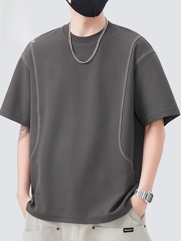 Мужская футболка с коротким рукавом, свободного кроя, с круглым вырезом, летняя, модная, с вышивкой логотипа бренда, из смесового хлопка и полиэстера
Мужская футболка с коротким рукавом, свободного кроя, с круглым вырезом, летняя, модная, с вышивкой логотипа бренда, из смесового хлопка и полиэстера