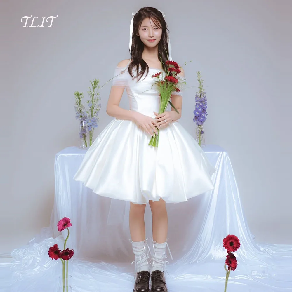 TLIT Simple Silk Satin Short Wedding Dresses Off The Shoulder Bridal Gowns Korea Wedding Dresses Photo Shoot Customized 웨딩드레
TLIT Simple Silk Satin Short Wedding Dresses Off The Shoulder Bridal Gowns Korea Wedding Dresses Photo Shoot Customized 웨딩드레
