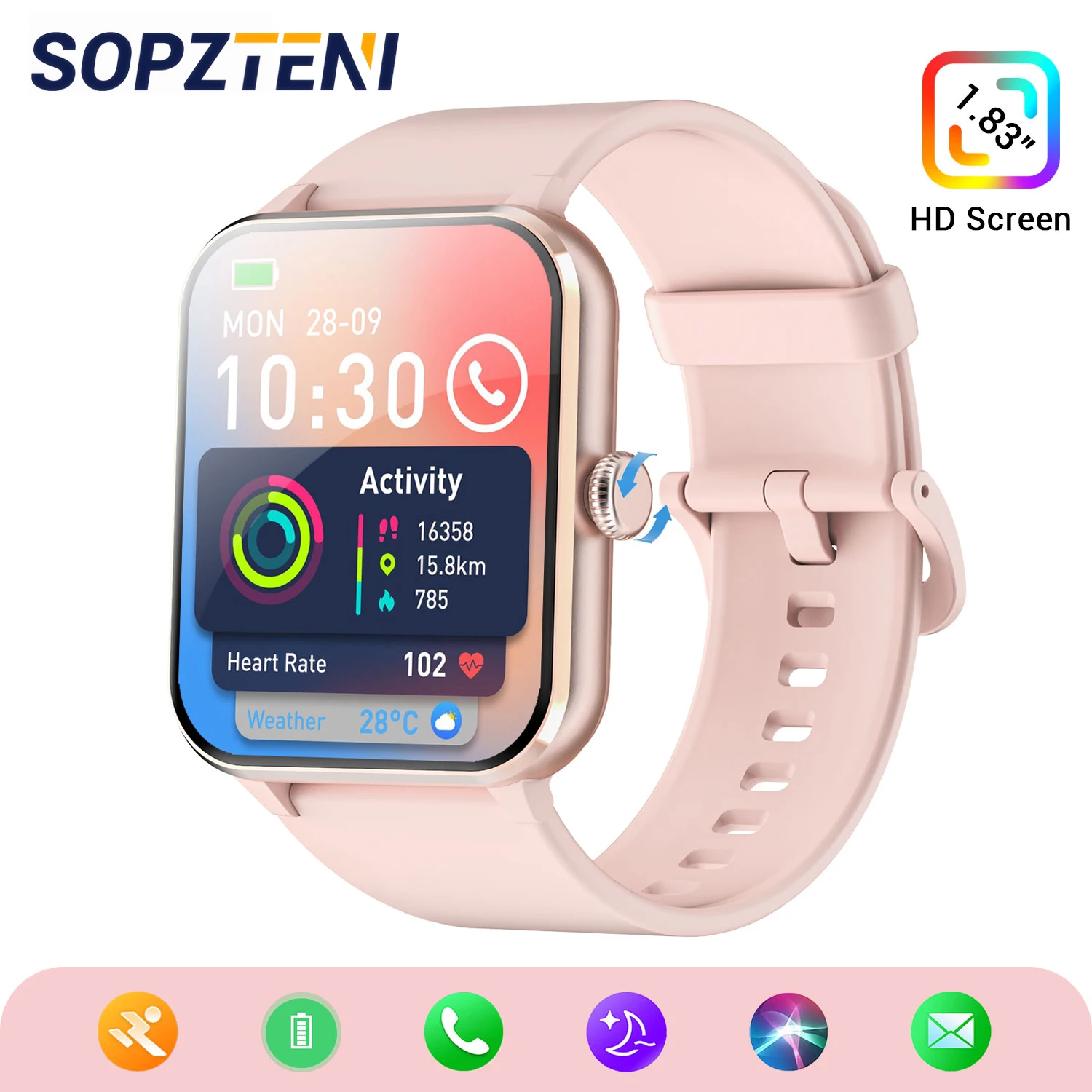 New Bluetooth Call Smartwatch 1.85'' HD Display Fitness Sport Watch Heart Health Sleep Monitoring Smart Watch for Men Women Gift
New Bluetooth Call Smartwatch 1.85'' HD Display Fitness Sport Watch Heart Health Sleep Monitoring Smart Watch for Men Women Gift
