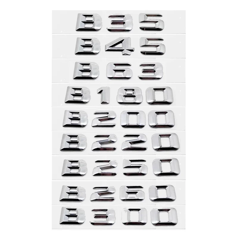 3D Car Tail Box Number Stickers for Mercedes Benz B Class B35 B45 B63 B180 B200 B220 B250 B260 B300 Rear Trunk Emblems Bagde
3D Car Tail Box Number Stickers for Mercedes Benz B Class B35 B45 B63 B180 B200 B220 B250 B260 B300 Rear Trunk Emblems Bagde