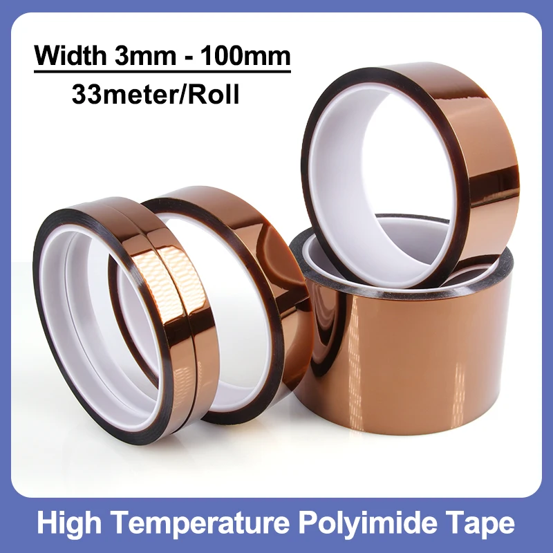 33Meter/roll Polyimide Tape 5mm ~ 100mm Adhesive Insulating Adhesive Tape High Temperature Resistance Tape for Board Protection
33Meter/roll Polyimide Tape 5mm ~ 100mm Adhesive Insulating Adhesive Tape High Temperature Resistance Tape for Board Protection