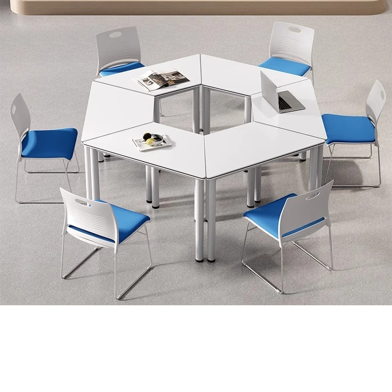 Hexagonal combination table and chair psychological art reading activity training classroom
Hexagonal combination table and chair psychological art reading activity training classroom