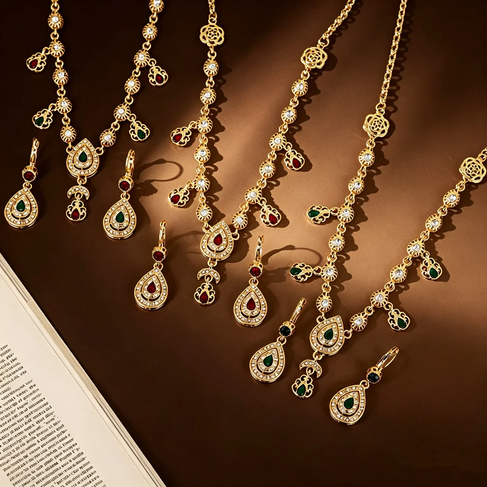 Luxury Bride Crystal Hair Earrings Jewelry Set Water Drop Gold Color Necklace Eardrop Arab Wedding
Luxury Bride Crystal Hair Earrings Jewelry Set Water Drop Gold Color Necklace Eardrop Arab Wedding