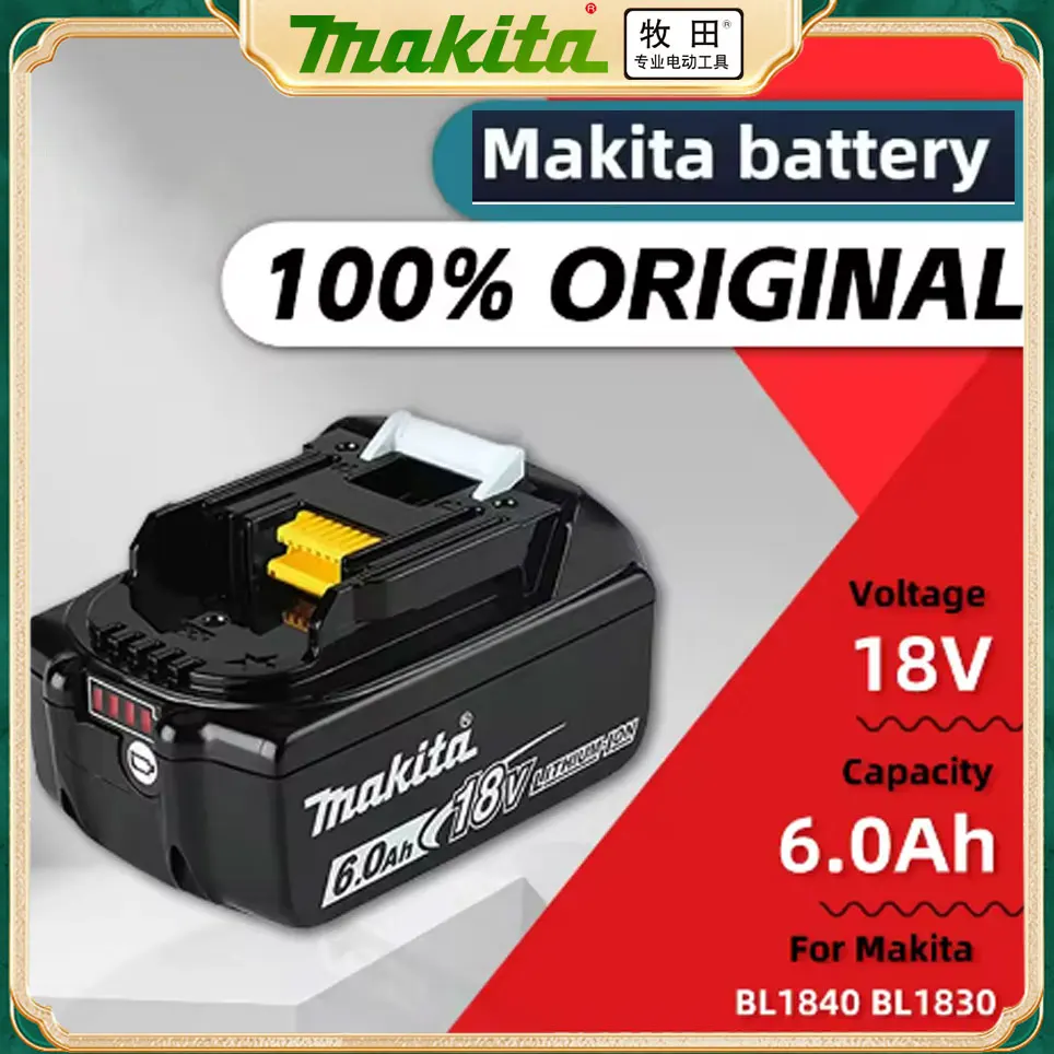 Original genuine for Makita 6Ah for 18V Makita Battery BL1860 BL1850B BL1850 BL1840 BL1830B Makita Replacement Lithium Battery
Original genuine for Makita 6Ah for 18V Makita Battery BL1860 BL1850B BL1850 BL1840 BL1830B Makita Replacement Lithium Battery