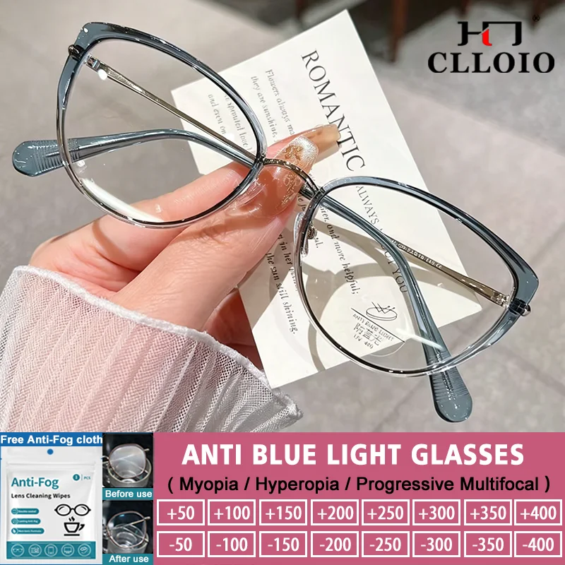 CLLOIO Trendy Simple Cat Eye Anti Blue Ray Prescription Glasses High Quality Optical Myopia Eyeware Computer Reading Eyeglasses
CLLOIO Trendy Simple Cat Eye Anti Blue Ray Prescription Glasses High Quality Optical Myopia Eyeware Computer Reading Eyeglasses