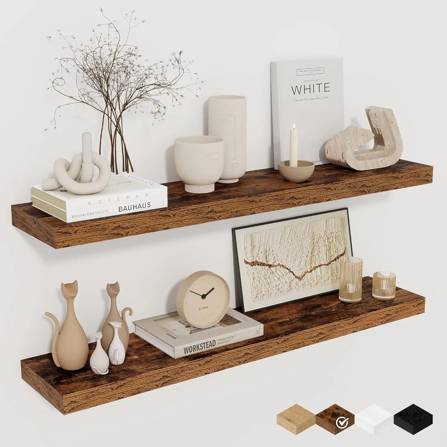 32Inch Floating Shelves for Wall 2 Pack Wood Shelves for Kitchen, Bathroom, Bedroom Wall Mounted Rustic Wood Floating S
32Inch Floating Shelves for Wall 2 Pack Wood Shelves for Kitchen, Bathroom, Bedroom Wall Mounted Rustic Wood Floating S