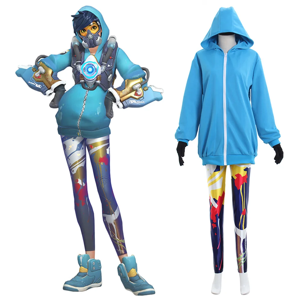 Game Anniversary Skins Tracer Cosplay Costume Women Blue Coat with Pants Halloween Carnival Outfits
Game Anniversary Skins Tracer Cosplay Costume Women Blue Coat with Pants Halloween Carnival Outfits