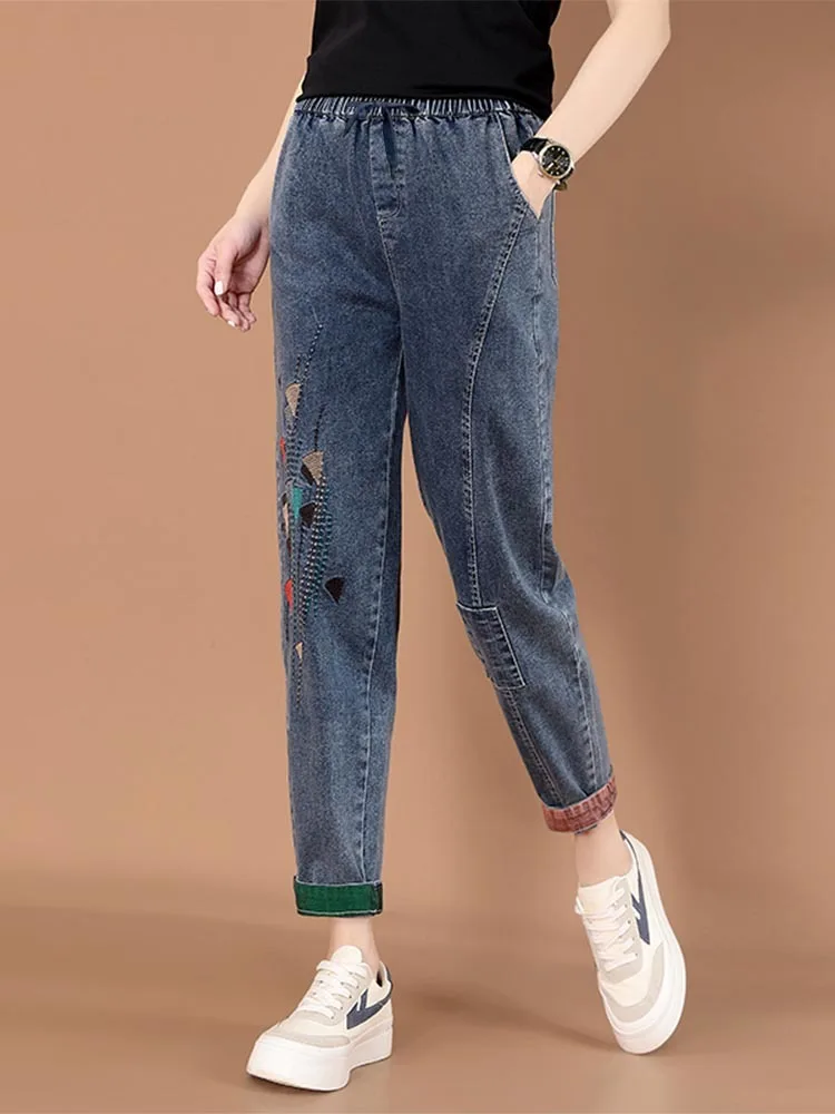 Pants Women 2023 Autumn Casual Artistic Loose Retro Patchwork Embroidered Wide-Leg Pants Jeans Pants
Pants Women 2023 Autumn Casual Artistic Loose Retro Patchwork Embroidered Wide-Leg Pants Jeans Pants