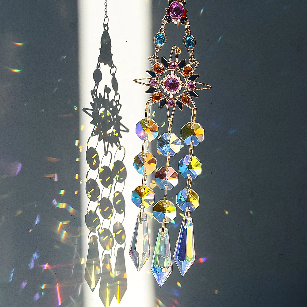 Moon Star Hanging Crystal Suncatcher Wind Chimes Glass Prisms Rhinestone Rainbow Maker Garland Pendant Home Garden Wedding Decor
Moon Star Hanging Crystal Suncatcher Wind Chimes Glass Prisms Rhinestone Rainbow Maker Garland Pendant Home Garden Wedding Decor