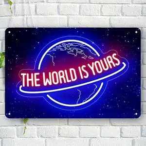 2D Flat, 1pc Inspirational World Neon-Style Aluminum Wall Sign 8x12 Inch - Vibrant Red & Blue Motivational Decor for Home
2D Flat, 1pc Inspirational World Neon-Style Aluminum Wall Sign 8x12 Inch - Vibrant Red & Blue Motivational Decor for Home