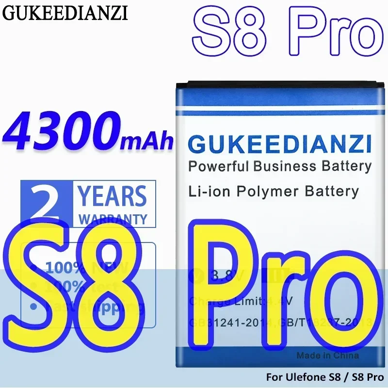 High Capacity GUKEEDIANZI Battery 4300mAh For Ulefone S8 Pro Mobile Phone Batteries
High Capacity GUKEEDIANZI Battery 4300mAh For Ulefone S8 Pro Mobile Phone Batteries