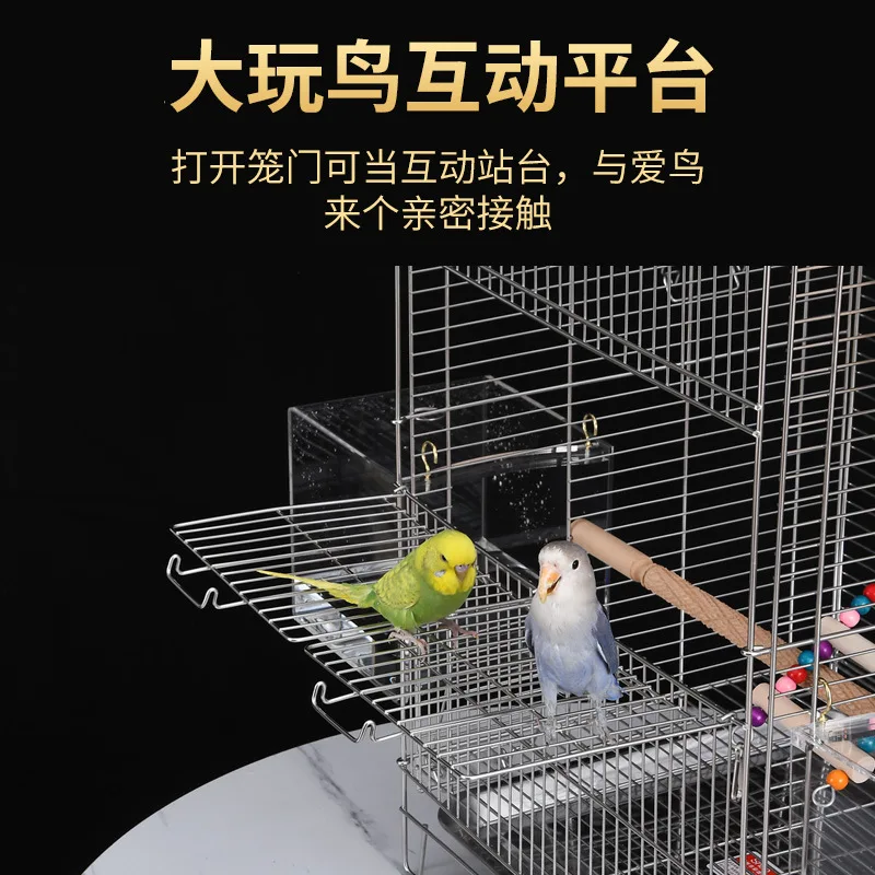 Stainless steel parrot Xuanfeng peony tiger skin large villa bird cage household luxury breeding starling
Stainless steel parrot Xuanfeng peony tiger skin large villa bird cage household luxury breeding starling