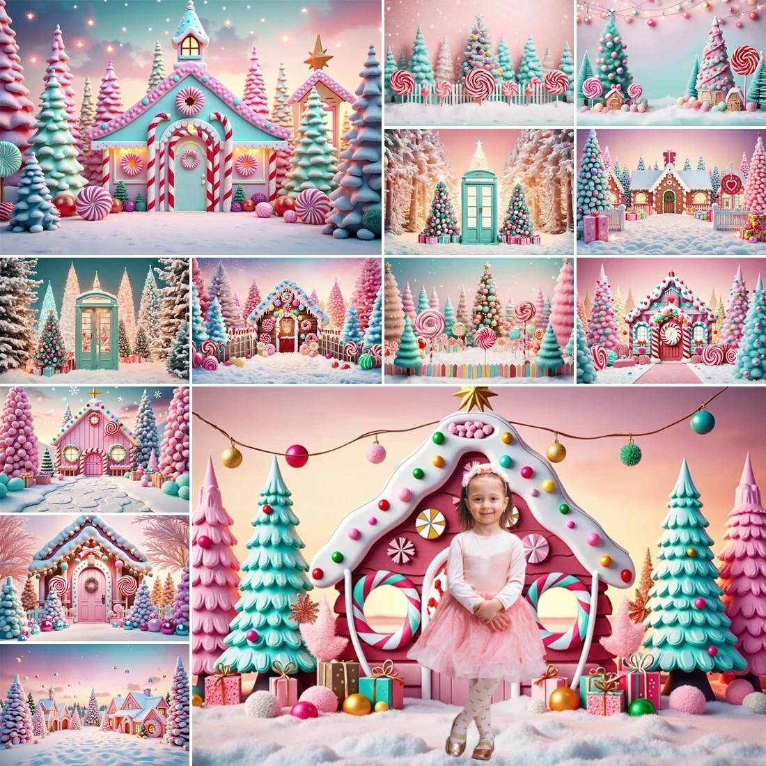 MOON.QG Christmas Decorations Fantasy Scene Photo Background Snow Trees Pink Candy Wreaths Photography Backdrop Party Portrait
MOON.QG Christmas Decorations Fantasy Scene Photo Background Snow Trees Pink Candy Wreaths Photography Backdrop Party Portrait