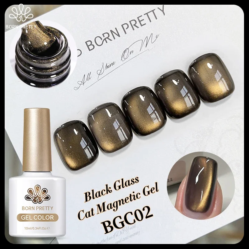 BORN PRETTY Black Gold Glass Cat Magnetic Gel Polish for Punk Style Nail beauty Transparent Water-light Nail Art Gel Varnis 10ml
BORN PRETTY Black Gold Glass Cat Magnetic Gel Polish for Punk Style Nail beauty Transparent Water-light Nail Art Gel Varnis 10ml