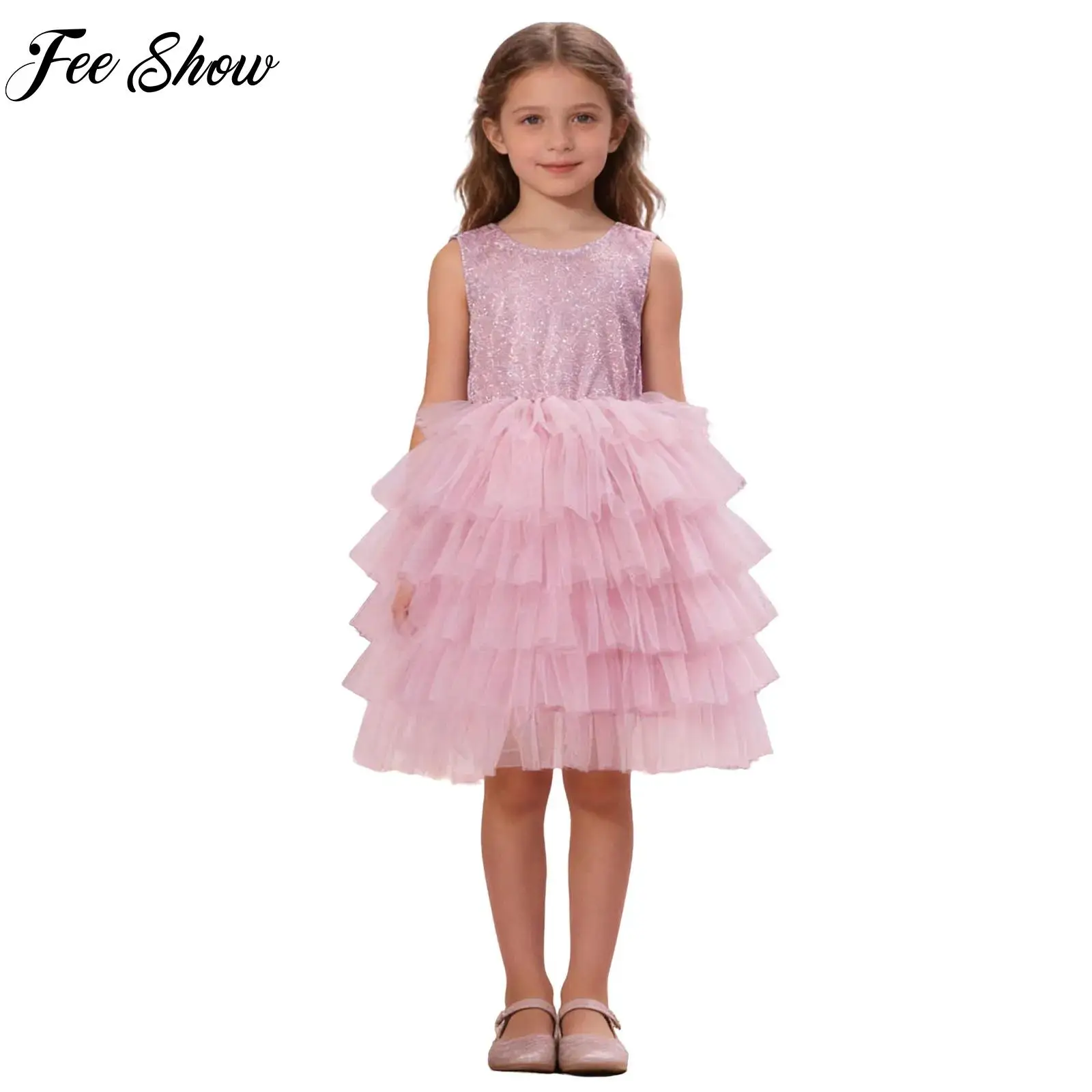 Kids Girls Ballet Dance Costume Shimmery Party Dress Sleeveless Big Bow V-back Tulle Dress for Birthday Party Stage Performance
Kids Girls Ballet Dance Costume Shimmery Party Dress Sleeveless Big Bow V-back Tulle Dress for Birthday Party Stage Performance