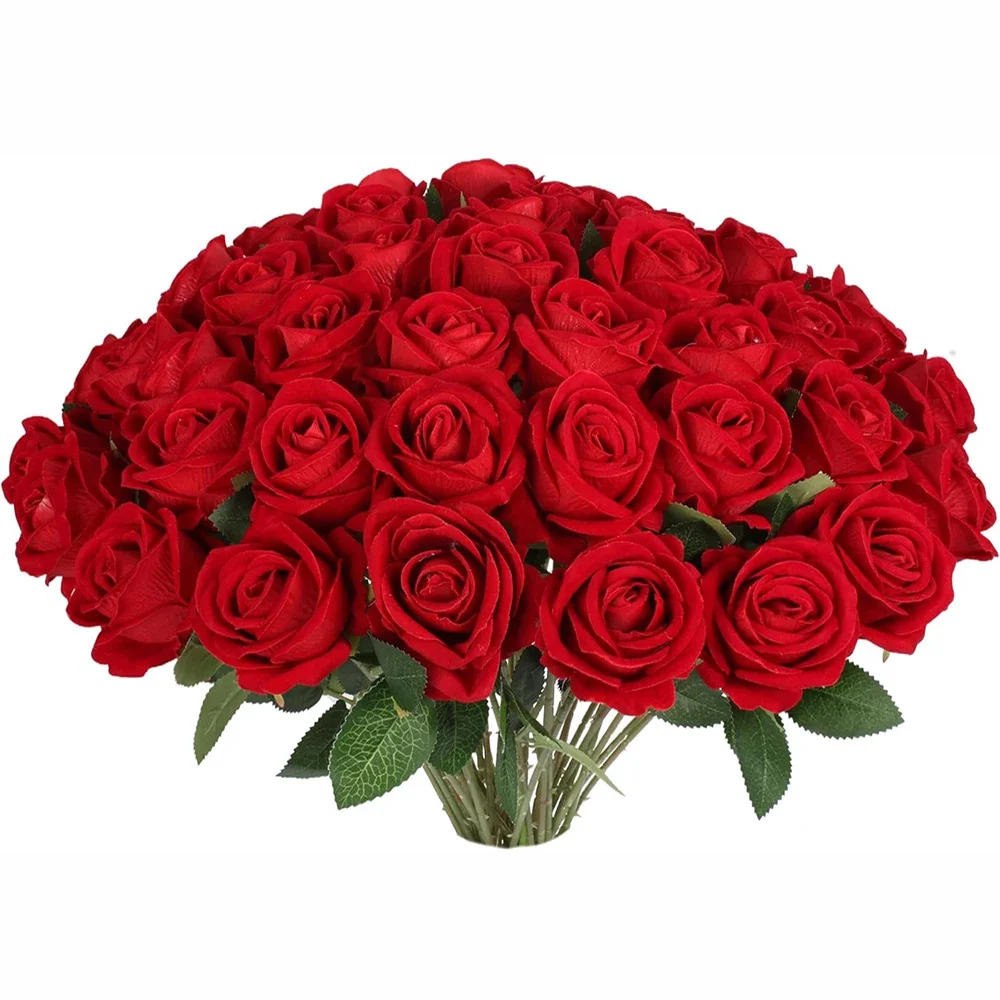 Yannew 20pcs Artificial Red Rose Flowers with Stem Realistic Silk Rose for Valentine's Day Wedding Decoration Anniversary Gifts
Yannew 20pcs Artificial Red Rose Flowers with Stem Realistic Silk Rose for Valentine's Day Wedding Decoration Anniversary Gifts