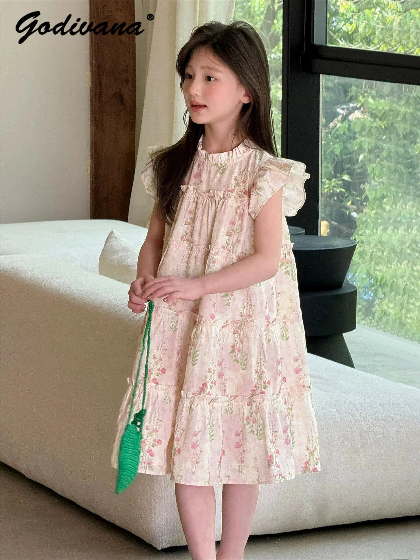 Sweet Baby Girls Summer 2026 New Floral Print Feifei Sleeve Princess Dress Kids Pure Cotton Loose Breathable Casual Cake Dress
Sweet Baby Girls Summer 2026 New Floral Print Feifei Sleeve Princess Dress Kids Pure Cotton Loose Breathable Casual Cake Dress