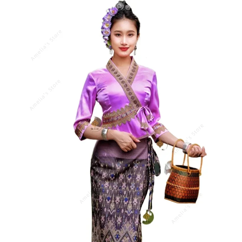 Traditional Thai Dai Ethnic Spring Summer Slim-Fit Stretch Comfortable Breathable Ethnic Casual Outfit Dailü Thailand clothing
Traditional Thai Dai Ethnic Spring Summer Slim-Fit Stretch Comfortable Breathable Ethnic Casual Outfit Dailü Thailand clothing