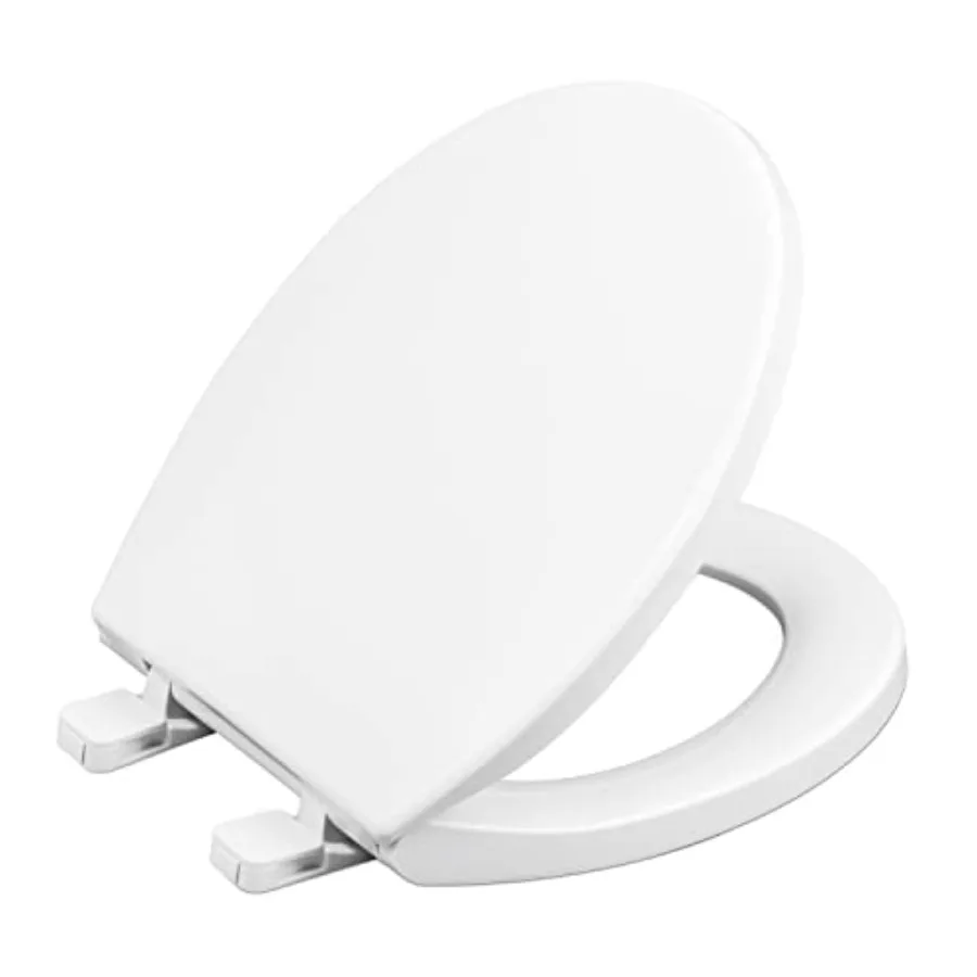 Toilet seat with Slow Close Hinges, Four Bumpers, Two Sets of Parts, White, Plastic, Never Loosen and Easily Remove
Toilet seat with Slow Close Hinges, Four Bumpers, Two Sets of Parts, White, Plastic, Never Loosen and Easily Remove