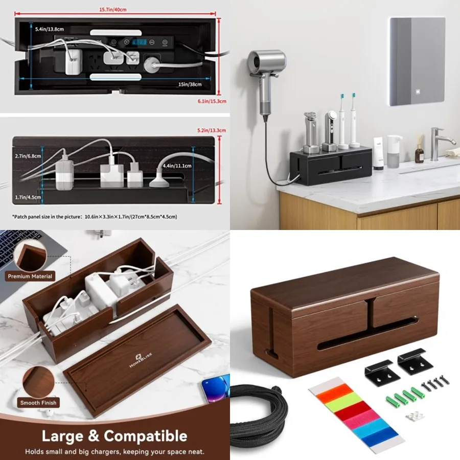 Large Cable Management Box-Stylish Wire Organizer, Wire Concealer and Wire Management Box-Wire Management Box with Protective S
Large Cable Management Box-Stylish Wire Organizer, Wire Concealer and Wire Management Box-Wire Management Box with Protective S