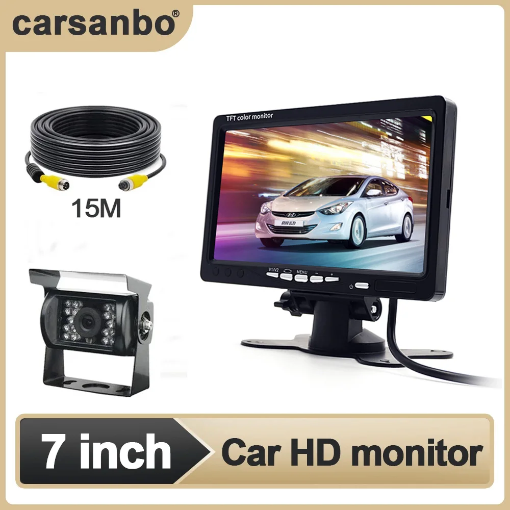 Carsanbo 7" HD Monitor LCD Color Rear View Parking Display Reverse Backup Monitor With LED Camera For Truck Bus Truck
Carsanbo 7" HD Monitor LCD Color Rear View Parking Display Reverse Backup Monitor With LED Camera For Truck Bus Truck