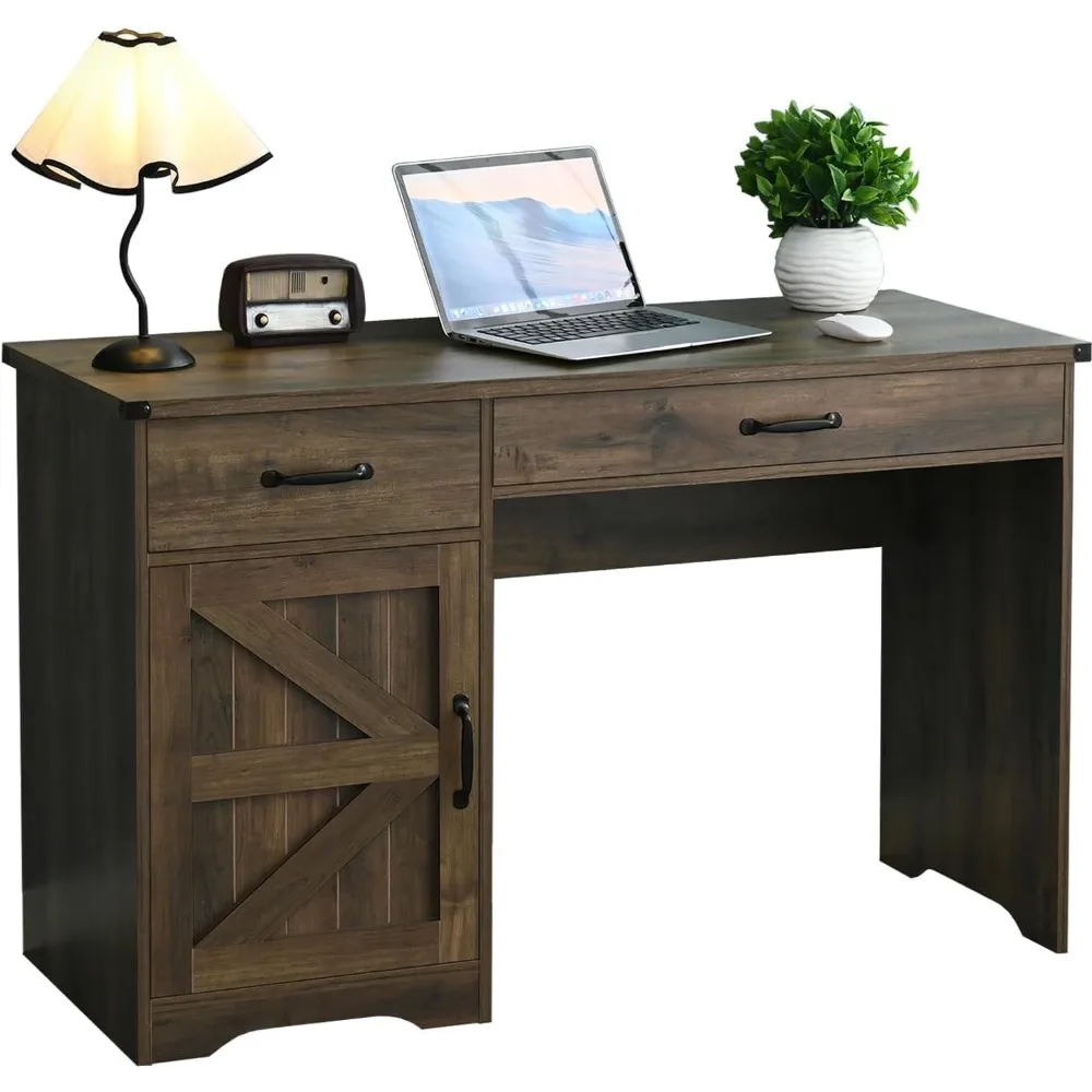 Farmhouse Computer Desk with 2 Drawers & Storage Cabinet, Compact Home Office Desk for Small Spaces, Wooden Executive Desk
Farmhouse Computer Desk with 2 Drawers & Storage Cabinet, Compact Home Office Desk for Small Spaces, Wooden Executive Desk