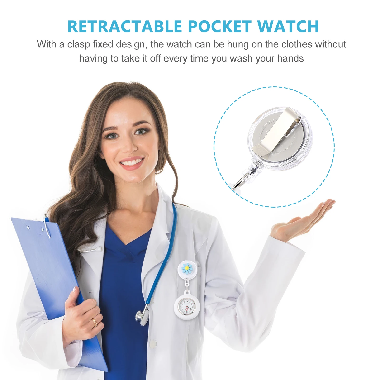 2pcs Silicone Daisy Pocket Watches For Nurses Decorative Anti-Fall Protective Glass Accurate Time Nursing Chest Watch Gift
2pcs Silicone Daisy Pocket Watches For Nurses Decorative Anti-Fall Protective Glass Accurate Time Nursing Chest Watch Gift