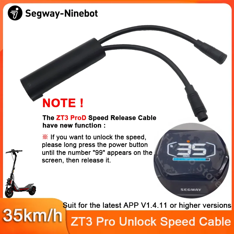 Customized Unlock Speed limit Cable Riding Speed 35km/h for Ninebot by Segway ZT3 Pro/ProE/ProD E-Scooter Release Speed Line
Customized Unlock Speed limit Cable Riding Speed 35km/h for Ninebot by Segway ZT3 Pro/ProE/ProD E-Scooter Release Speed Line