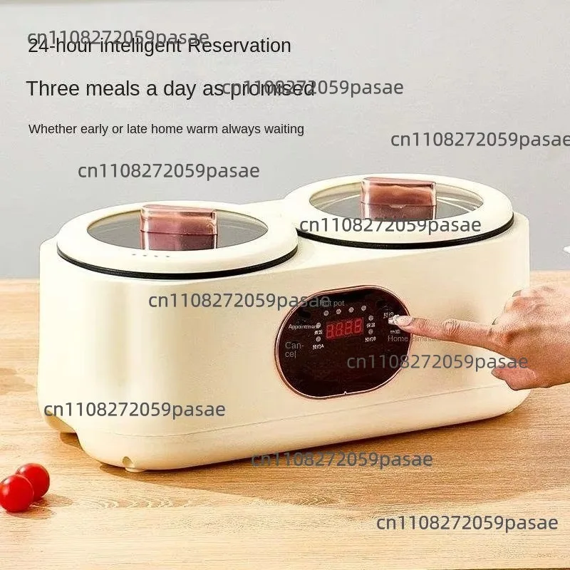 Smart Electric Mini Rice Cooker with Dual Inner Pots, Non-Stick Coating, USB-Powered