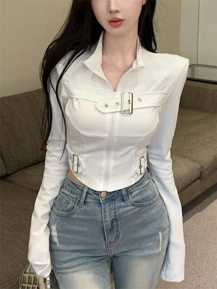 French Elegant Slim Fit Shirts Women Long Sleeve Black Blouses Causal Y2k Office Lady Zipper Korean Fashion Autumnn New Shirt
French Elegant Slim Fit Shirts Women Long Sleeve Black Blouses Causal Y2k Office Lady Zipper Korean Fashion Autumnn New Shirt
