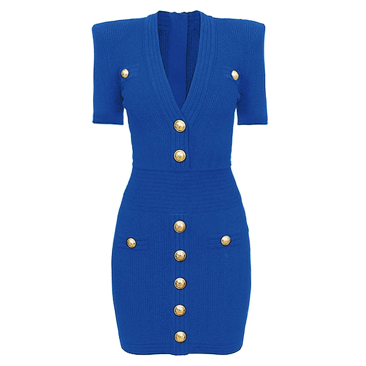 SML High Quality Fashion High Elastic Knitted Back Zipper V-Neck Button Short Sleeve Slim Fit Casual Women's Dress
SML High Quality Fashion High Elastic Knitted Back Zipper V-Neck Button Short Sleeve Slim Fit Casual Women's Dress