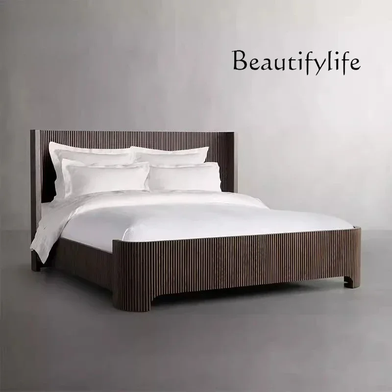 N42 French retro solid wood bed double bed 1.8 meters small apartment master bedroom oak American simple wedding bed customizati
N42 French retro solid wood bed double bed 1.8 meters small apartment master bedroom oak American simple wedding bed customizati
