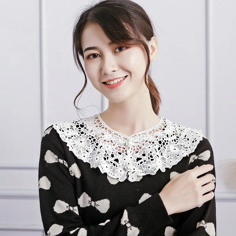 Autumn Women's Chiffon Fake Collar Ladies Detachable Lace Floral False Collar Blouse Top Women Doll Collars Clothes Decor
Autumn Women's Chiffon Fake Collar Ladies Detachable Lace Floral False Collar Blouse Top Women Doll Collars Clothes Decor