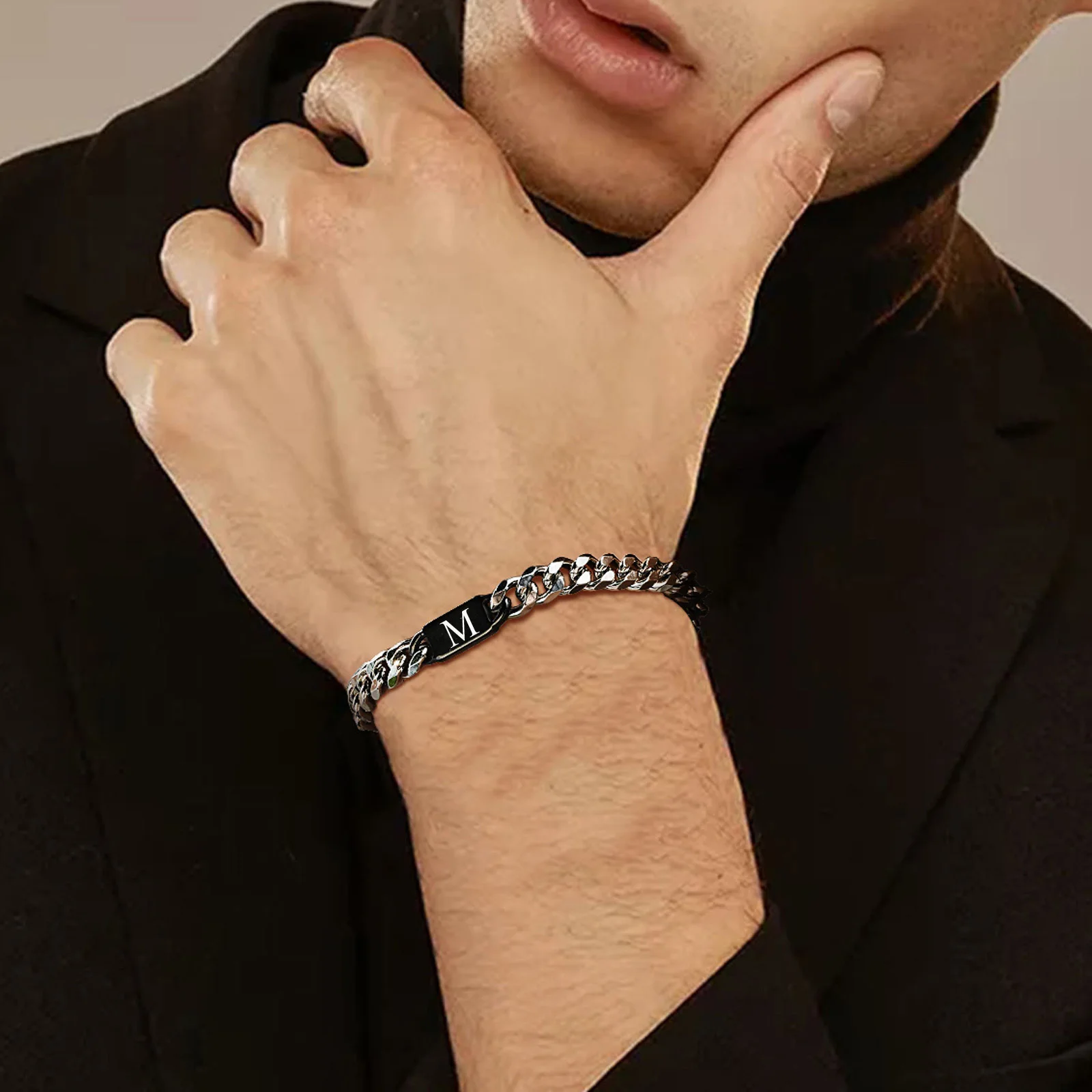 Initials Cuban Chain Bracelet for Men Boys,Waterproof Stainless Steel Adjustable 26 Letter A-Z Wristband Gift
Initials Cuban Chain Bracelet for Men Boys,Waterproof Stainless Steel Adjustable 26 Letter A-Z Wristband Gift