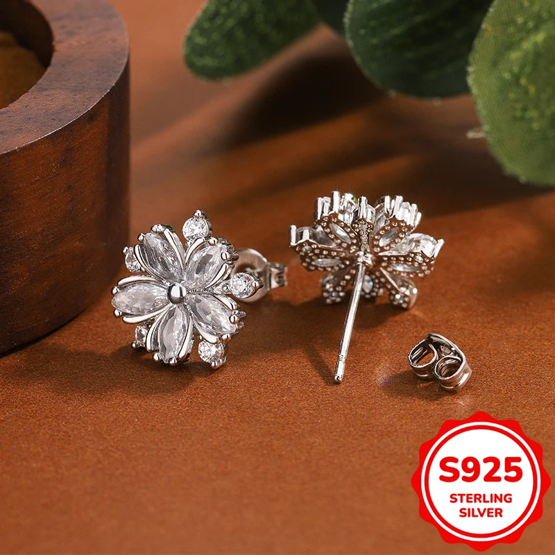 Luxurious authentic S925 sterling silver pink flower full diamond earrings for women engagement gift jewelry
Luxurious authentic S925 sterling silver pink flower full diamond earrings for women engagement gift jewelry