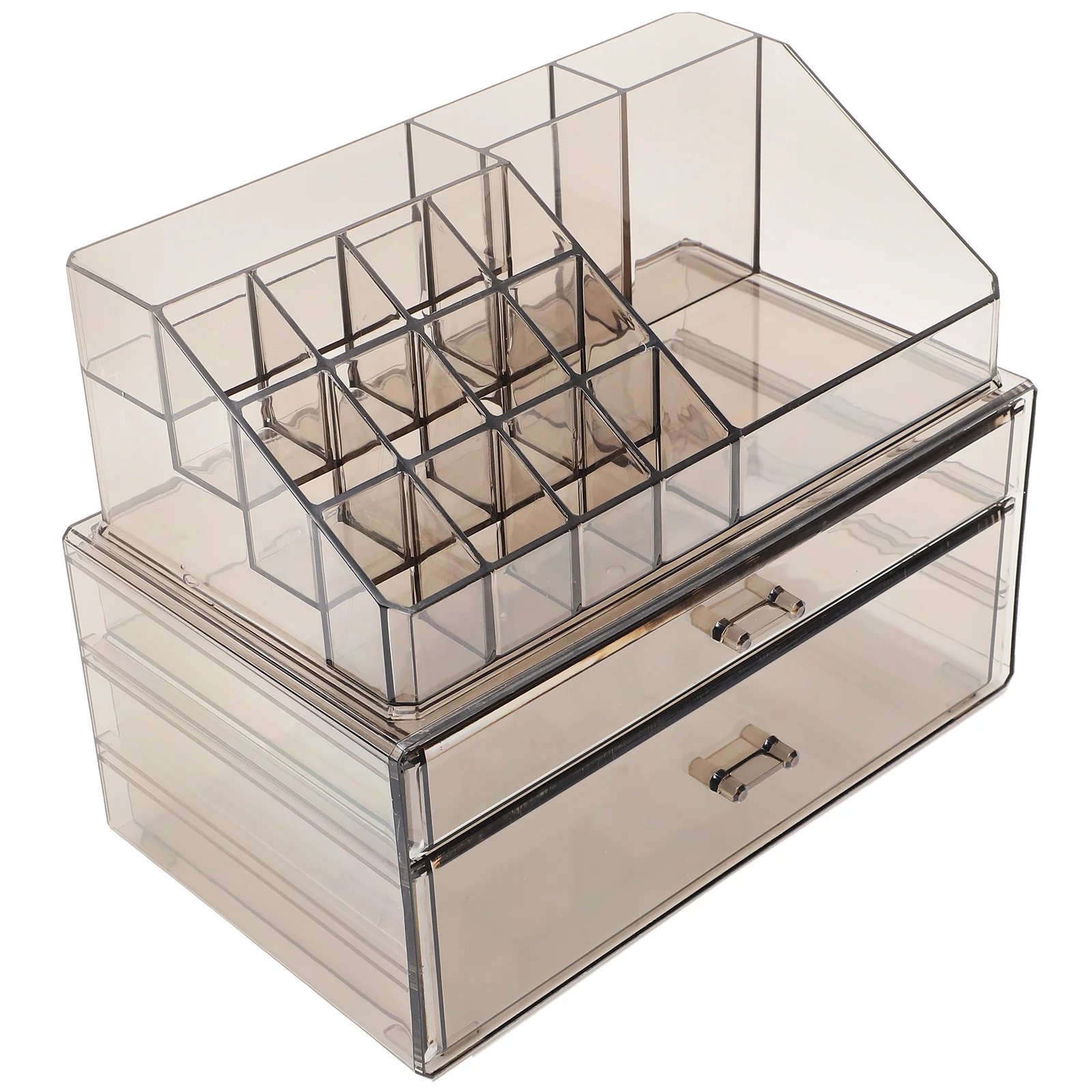 Clear Multi compartment Transparent Storage Tray Grey Desk Cosmetics Jewelry Perfume Skincare ganizer 4 Layers Drawers
Clear Multi compartment Transparent Storage Tray Grey Desk Cosmetics Jewelry Perfume Skincare ganizer 4 Layers Drawers