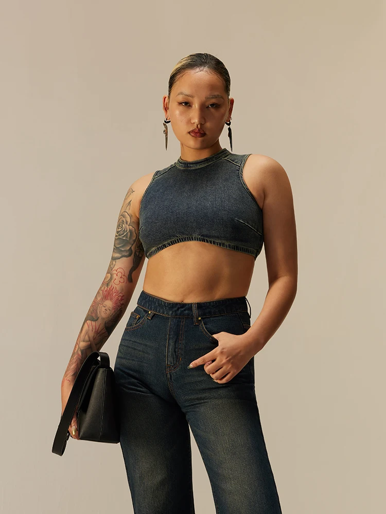 Синий джинсовый жилет с высоким воротником, бренд Handpied Store, повседневный, облегающий, средней длины, модный, для молодых женщин
Синий джинсовый жилет с высоким воротником, бренд Handpied Store, повседневный, облегающий, средней длины, модный, для молодых женщин