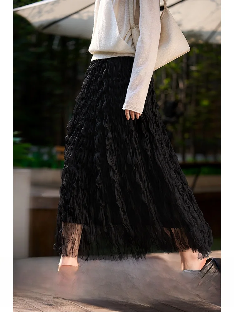 ns Exclusive Mid-Length Wave Skirt Slimming Concealing A-Line High Waist Polyester Fiber Office Casual Skirt
ns Exclusive Mid-Length Wave Skirt Slimming Concealing A-Line High Waist Polyester Fiber Office Casual Skirt