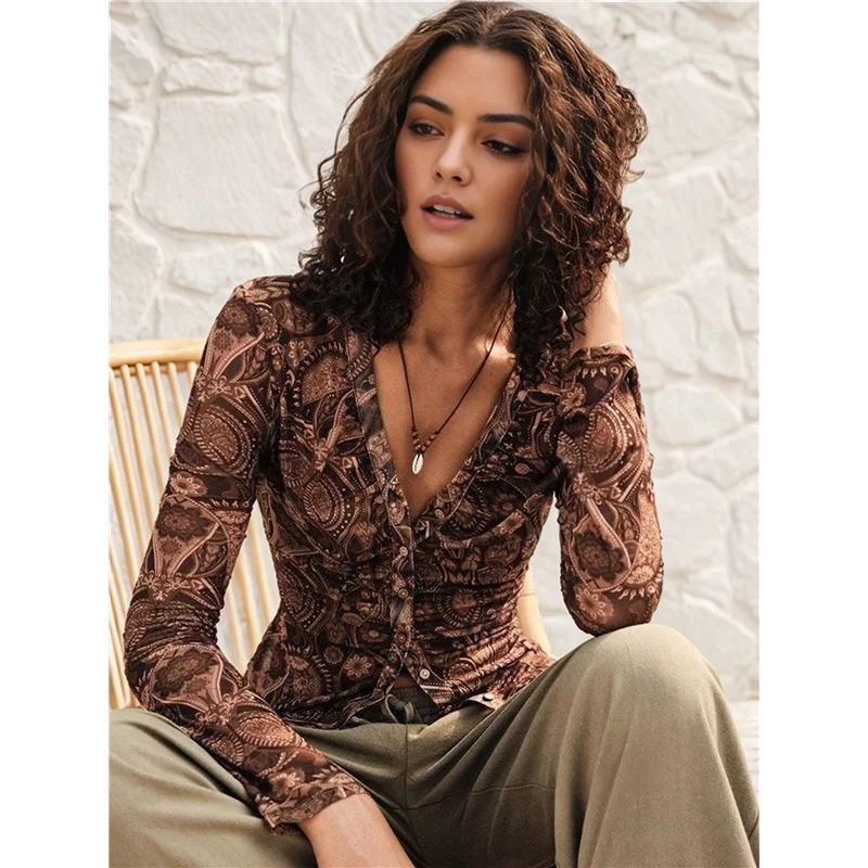 AOAO-Women's Sheer Mesh Long Sleeve Tops Print Button Down Ruched Y2k Blouse Shirts
AOAO-Women's Sheer Mesh Long Sleeve Tops Print Button Down Ruched Y2k Blouse Shirts