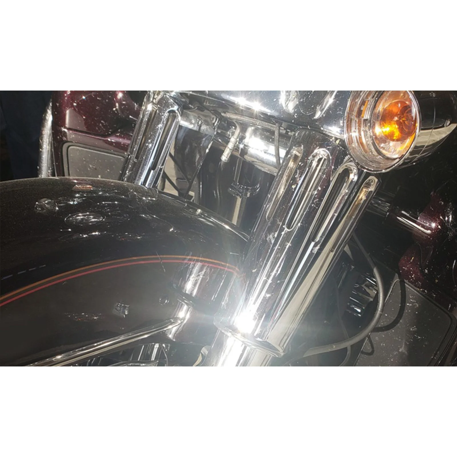 For Harley Touring models 2014-2023 2" Extend Fork Boot Slider Cover Motorcycle Black CNC Aluminum Cut Fork Boot Slider Cover
For Harley Touring models 2014-2023 2" Extend Fork Boot Slider Cover Motorcycle Black CNC Aluminum Cut Fork Boot Slider Cover