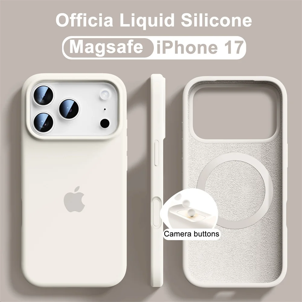 Soft Silicone MagSafe Phone Case for iPhone 17 16 15 1 13 Pro Max Magnetic Wireless Charging Logo Cover with Clear Packaging Box
Soft Silicone MagSafe Phone Case for iPhone 17 16 15 1 13 Pro Max Magnetic Wireless Charging Logo Cover with Clear Packaging Box