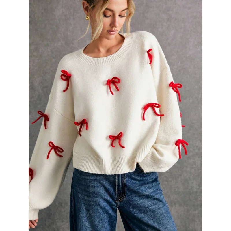 Red Bow Knit Sweater Women's Ultra-Thin Spring Fashion Casual Wear Other Material 100% Other Style Knot Design
Red Bow Knit Sweater Women's Ultra-Thin Spring Fashion Casual Wear Other Material 100% Other Style Knot Design