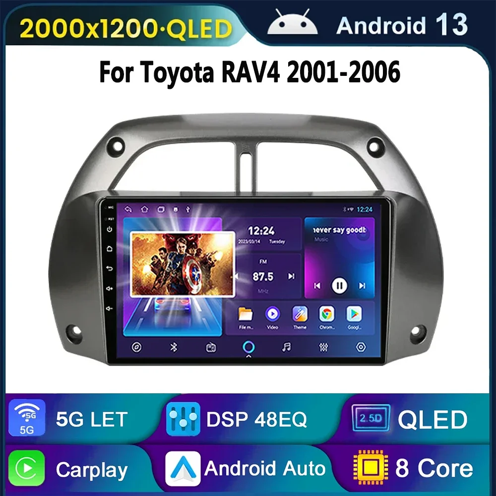 Для Toyota RAV4 2001 2002 2003 2004 2005 2006 8G + 256G Android 13 Carplay Автомобильный радиоприемник Мультимедийный видеоплеер Навигация GPS 2 DIN
Для Toyota RAV4 2001 2002 2003 2004 2005 2006 8G + 256G Android 13 Carplay Автомобильный радиоприемник Мультимедийный видеоплеер Навигация GPS 2 DIN